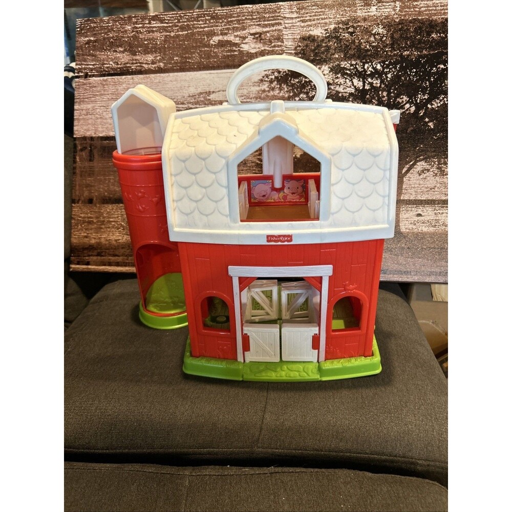Fisher Price Little People Animal Friends Farm Red Barn Silo Working Sound
